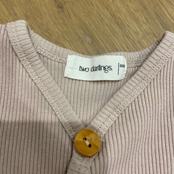 Two Darlings kimono onesie set with bloomers 0-3 - Picture 2 of 6